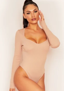 Aaliyah Rose Bust Cup Bandage Rib Bodysuit^Missy Empire Flash Sale