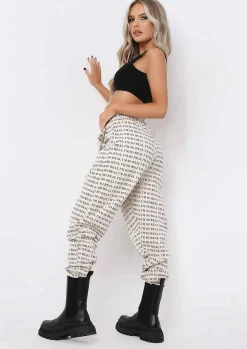 Sale Adele Cream I'M Real Slogan Joggers Women Loungewear