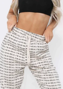 Sale Adele Cream I'M Real Slogan Joggers Women Loungewear