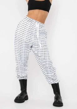 Fashion Adele White I'M Real Slogan Joggers Women Loungewear