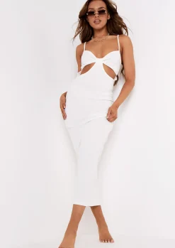 Flash Sale Aila Cream Cut Out Twist Knot Maxi Dress Women Dresses