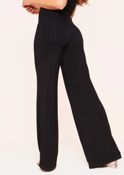 Best Aleena Black Wide Leg Jersey Trousers Women Trousers