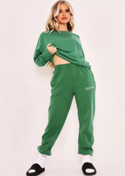 Hot Alesha Green Text Oversized Sweatshirt Women Tracksuits
