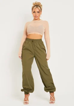 Amaya Stone Mesh Long Sleeve Crop Top^Missy Empire Shop