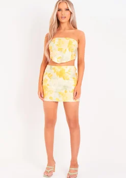 Amelie Floral Print Bengaline Micro Mini Skirt^Missy Empire Flash Sale