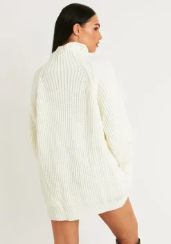 Online Amie Cream Chunky Knit Jumper Dress Women Dresses