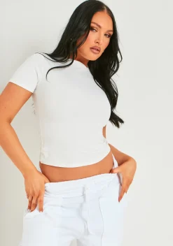 Amira White Premium Sculpt Tee^Missy Empire Cheap