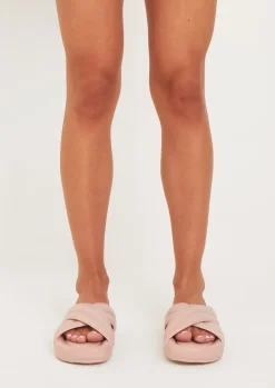 Clearance Angelina Pink Crossover Flat Sandals Women Sandals