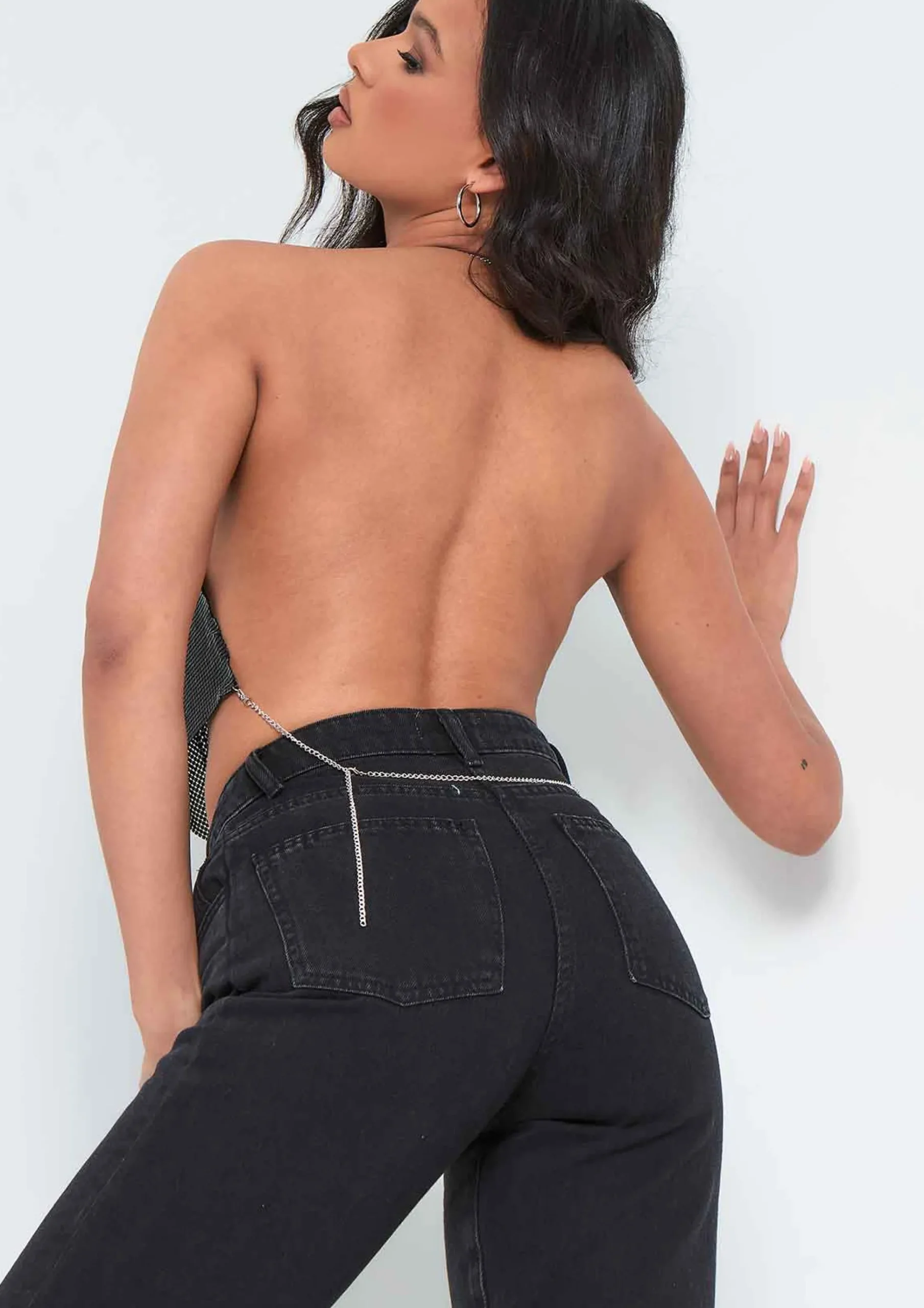 Anica Black Wash High Waisted Flare Leg Jeans^Missy Empire Shop