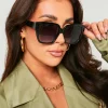 Store Anna Black Oversized Cat Eye Sunglasses Women Sunglasses