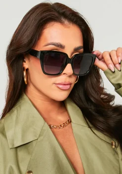 Store Anna Black Oversized Cat Eye Sunglasses Women Sunglasses