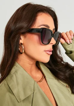 Store Anna Black Oversized Cat Eye Sunglasses Women Sunglasses