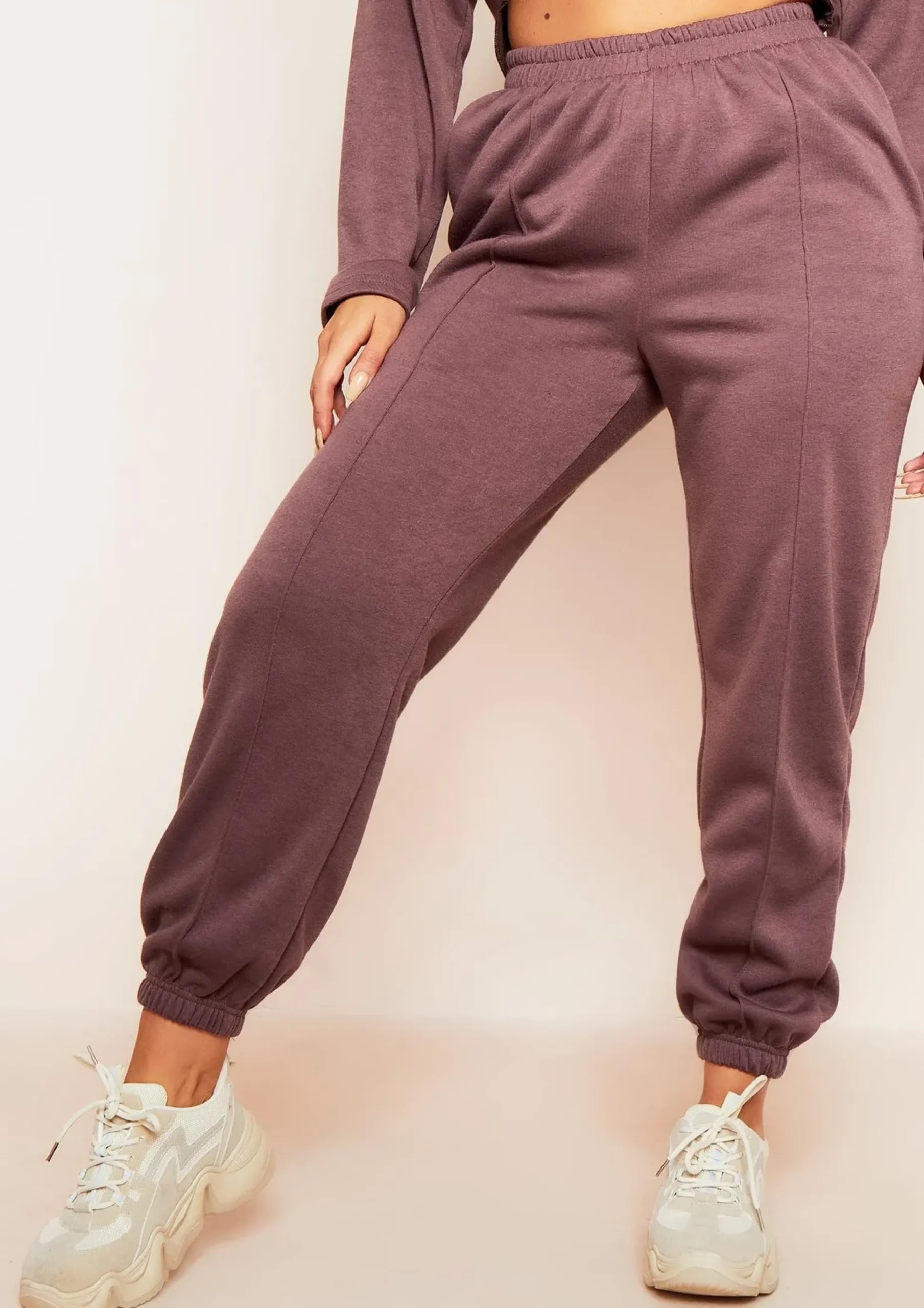 Discount Anna Mocha Seam Detail Joggers Women Tracksuits
