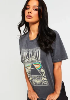 Antonella Pink Floyd Washed Black Oversized Band T-Shirt^Missy Empire Flash Sale