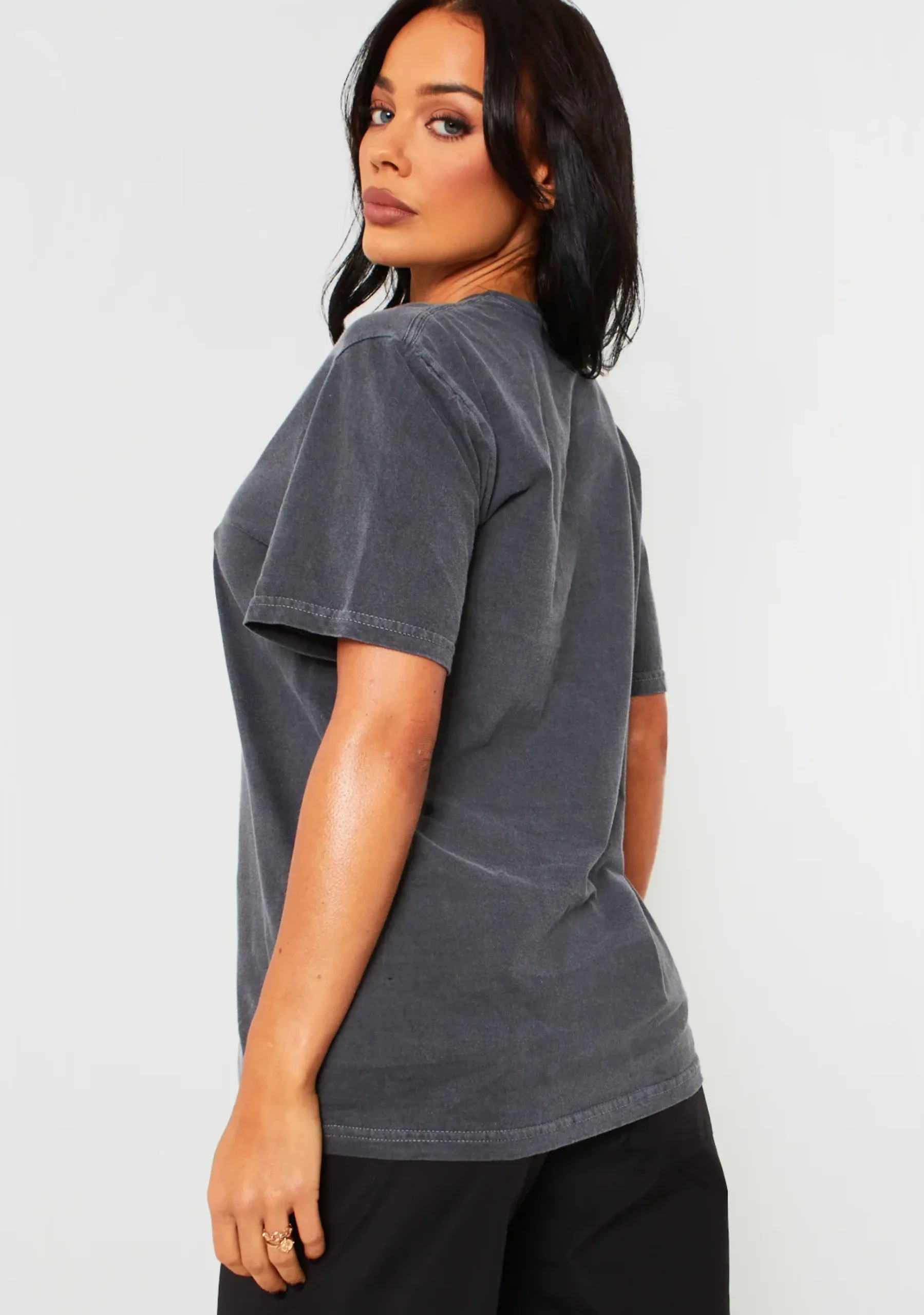 Antonella Pink Floyd Washed Black Oversized Band T-Shirt^Missy Empire Flash Sale