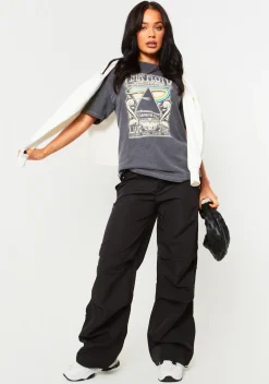 Antonella Pink Floyd Washed Black Oversized Band T-Shirt^Missy Empire Flash Sale