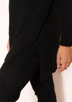 Cheap Anya Black Knit Jumper Loungewear Set Women Loungewear