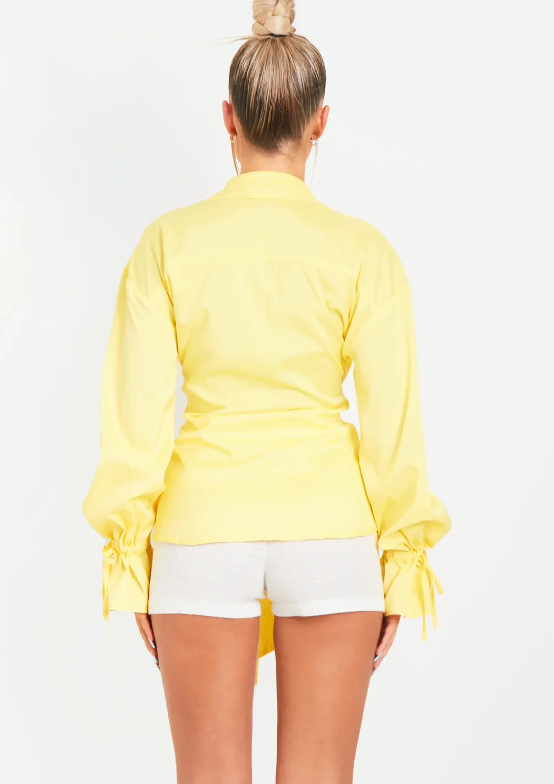 Aphrodite Lemon Plunge Drape Detail Shirt^Missy Empire Best Sale