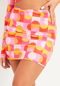 April Pink Geo Print Mini Skirt^Missy Empire Best Sale