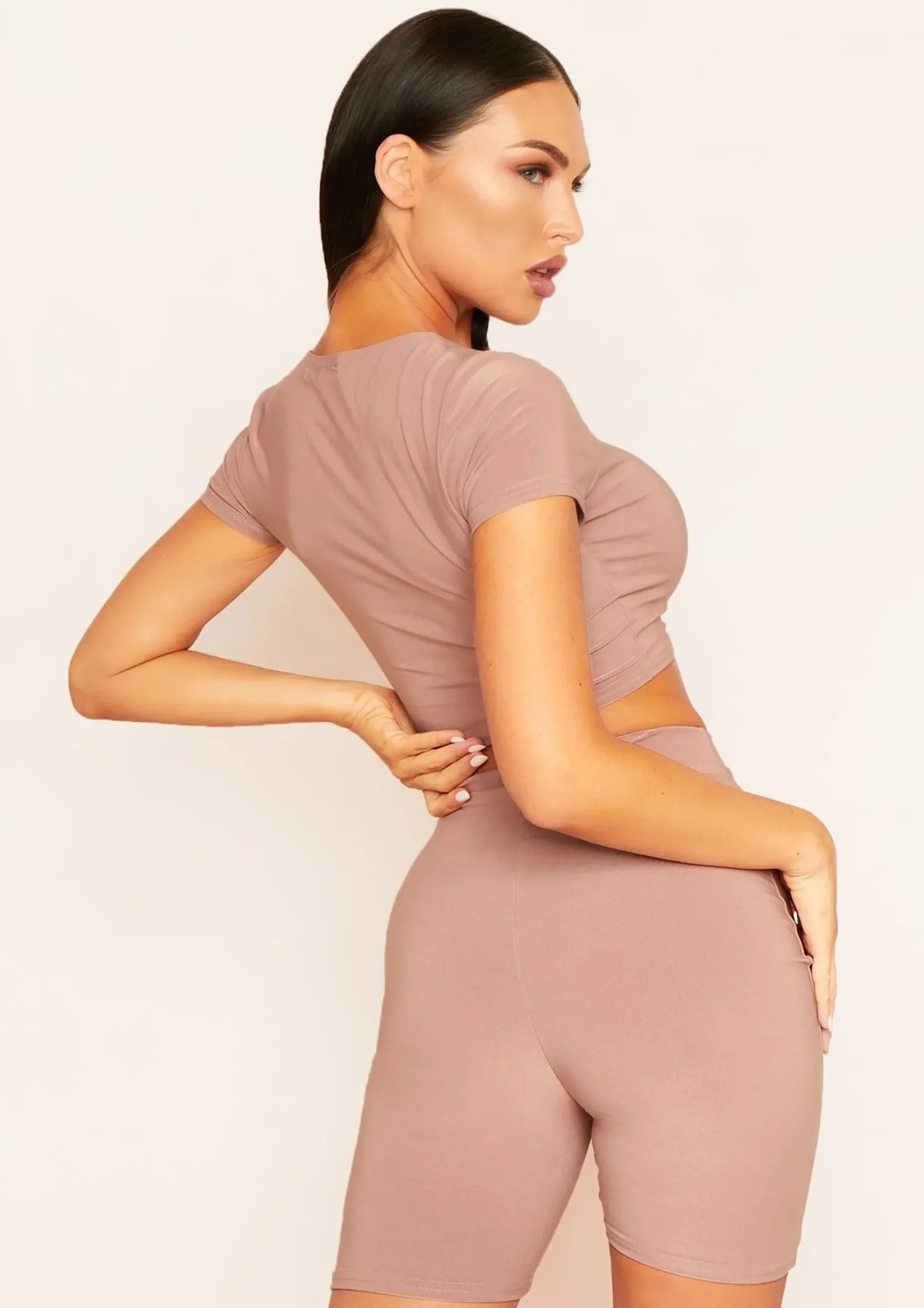 Areeta Mocha Cap Sleeve Smooth Cropped T-Shirt^Missy Empire Cheap