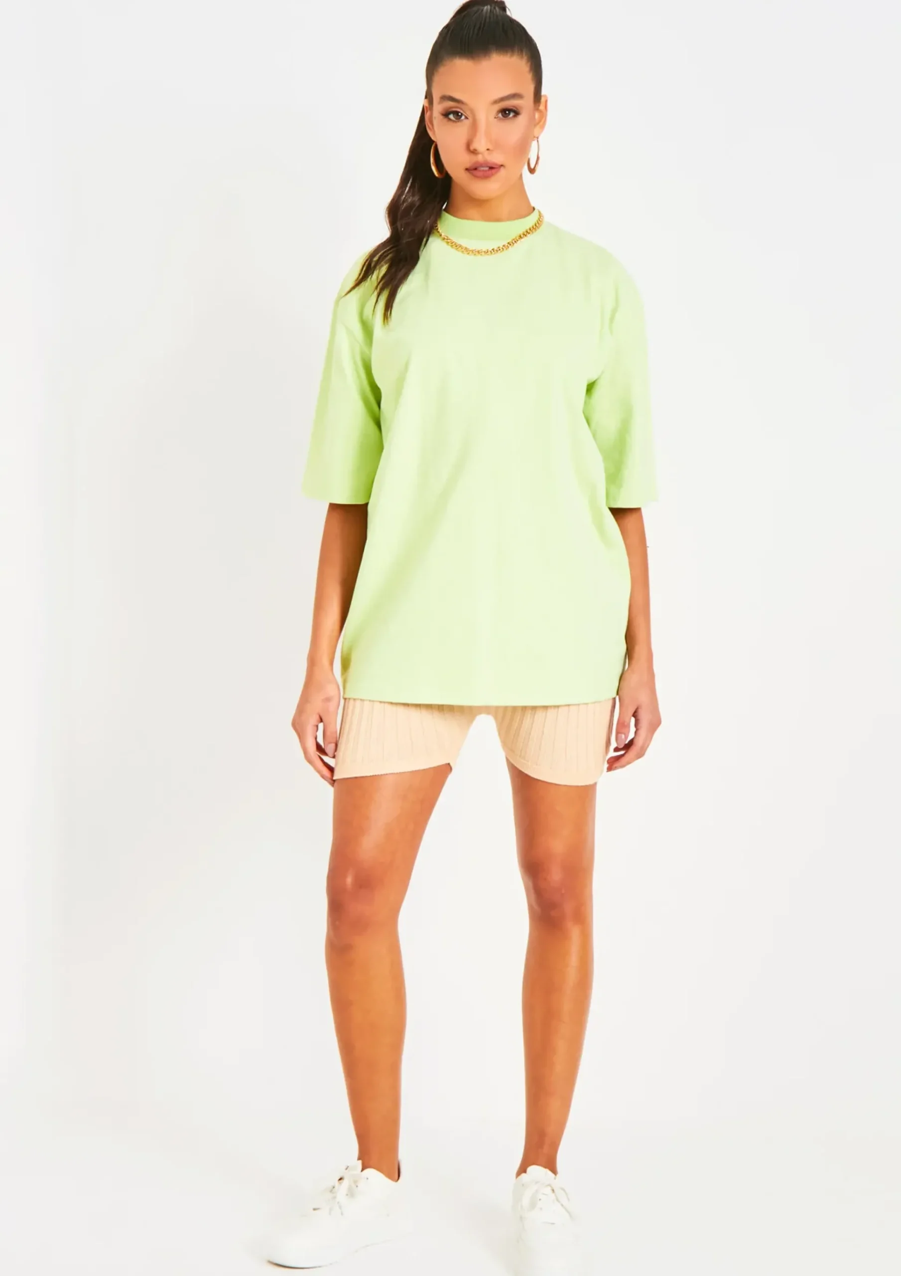 Ariel Lime Miami Slogan Oversized T-Shirt^Missy Empire Online