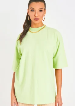 Ariel Lime Miami Slogan Oversized T-Shirt^Missy Empire Online