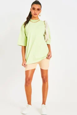 Ariel Lime Miami Slogan Oversized T-Shirt^Missy Empire Online