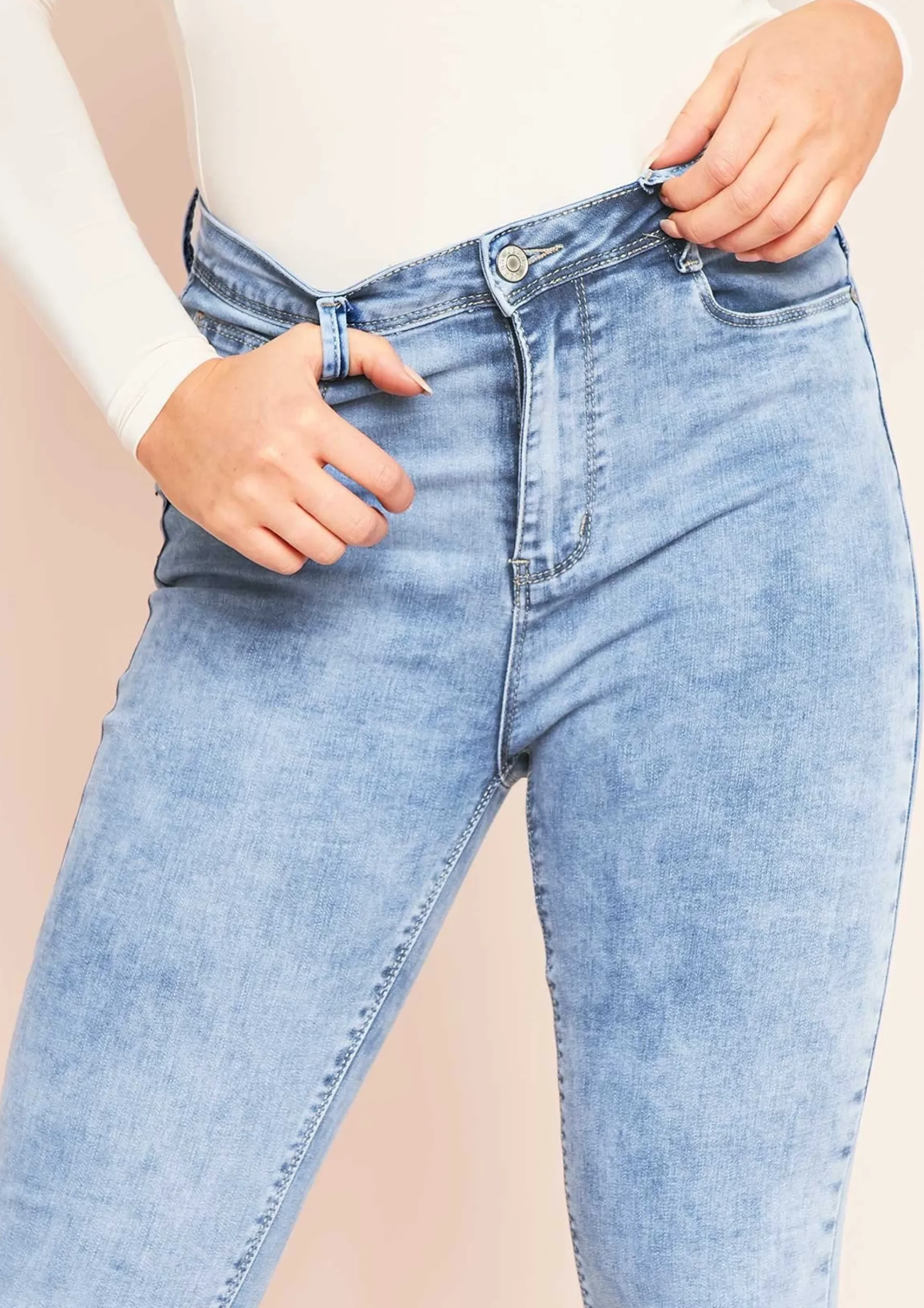 Arna Denim 5 Pocket Mid Wash Skinny Jeans^Missy Empire Outlet