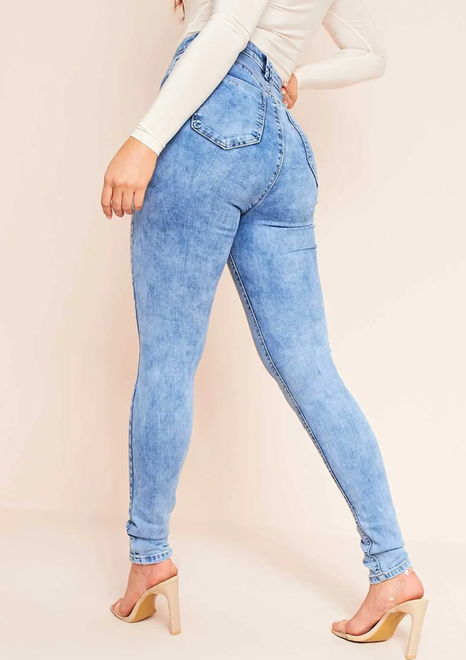 Arna Denim 5 Pocket Mid Wash Skinny Jeans^Missy Empire Outlet