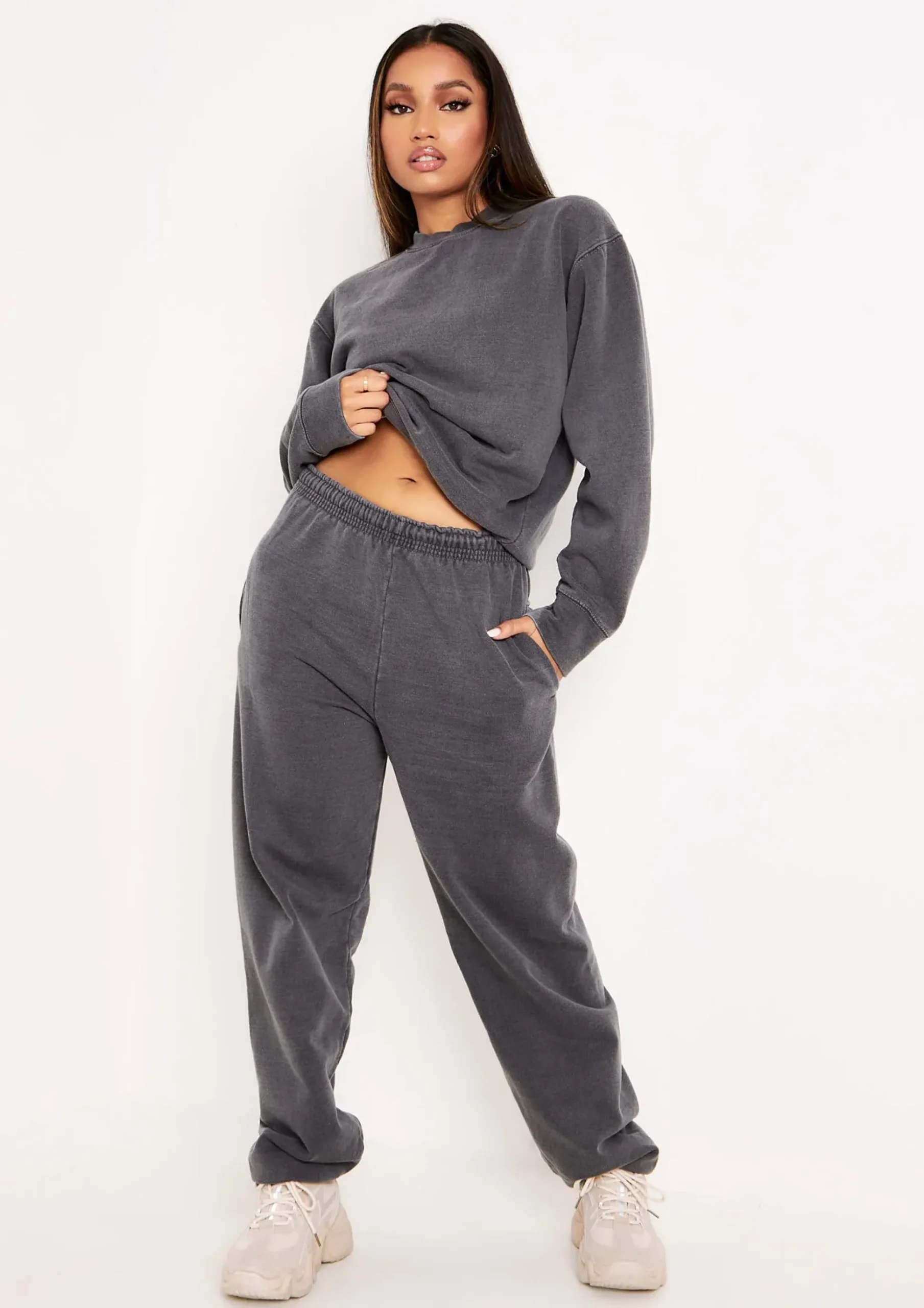 Store Ashley Charcoal Washed Oversized Sweatshirt Women Loungewear