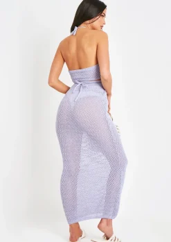 Ashlynn Lilac Knit Maxi Skirt^Missy Empire Online