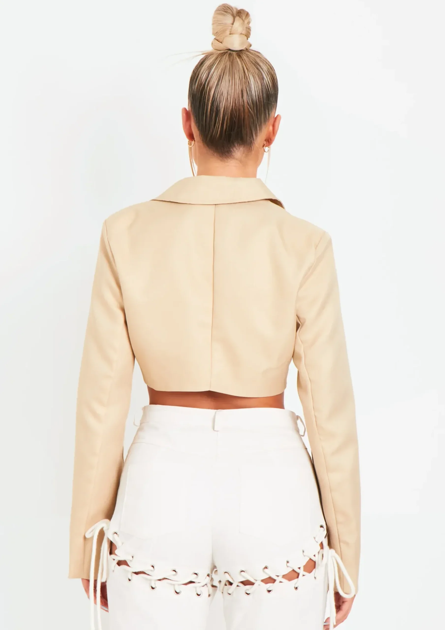 Ashlyn Stone Cropped Cargo Blazer Jacket^Missy Empire Best
