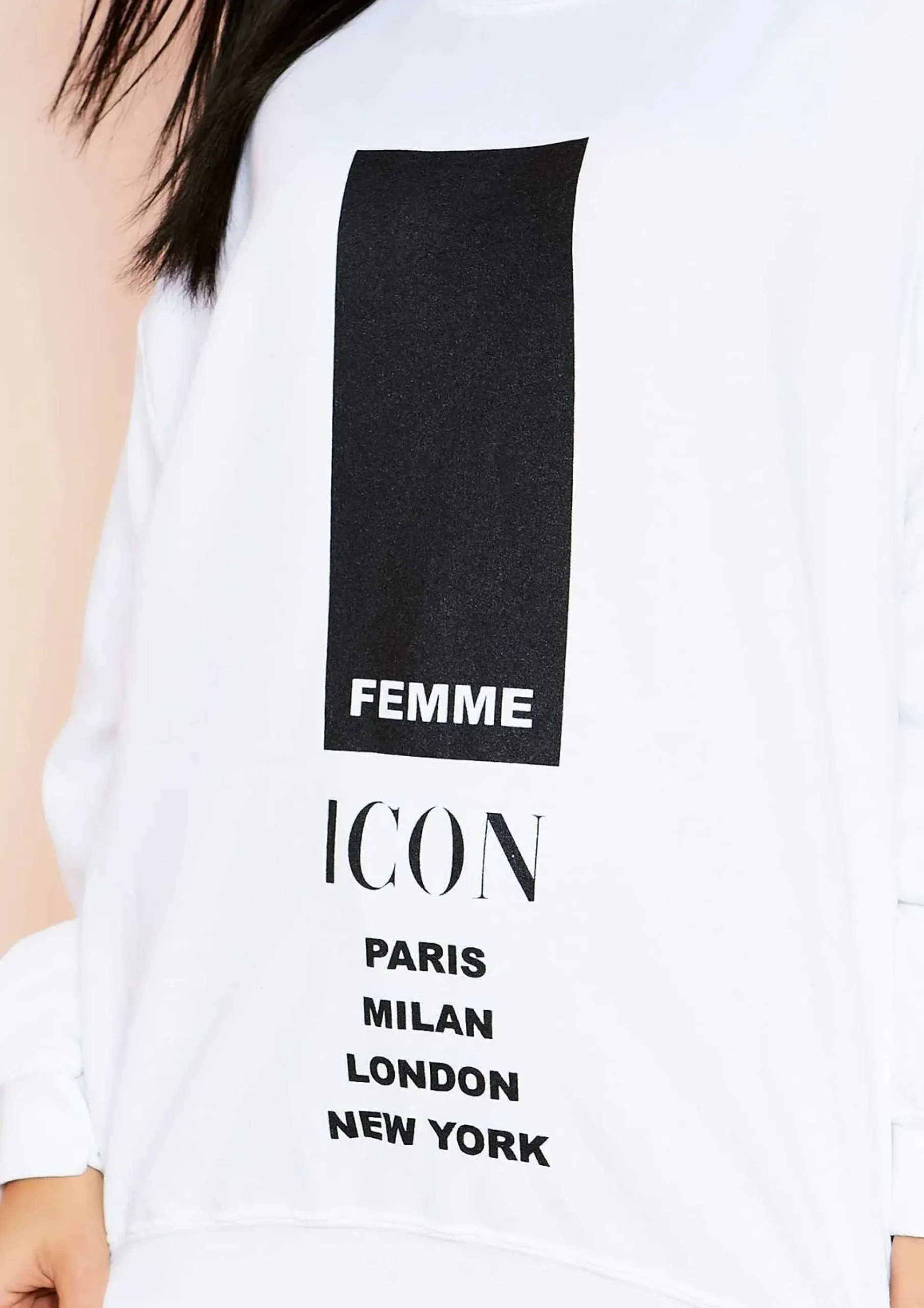 Best Sale Austyn White Slogan Femme Icon Oversized Sweatshirt Women Loungewear