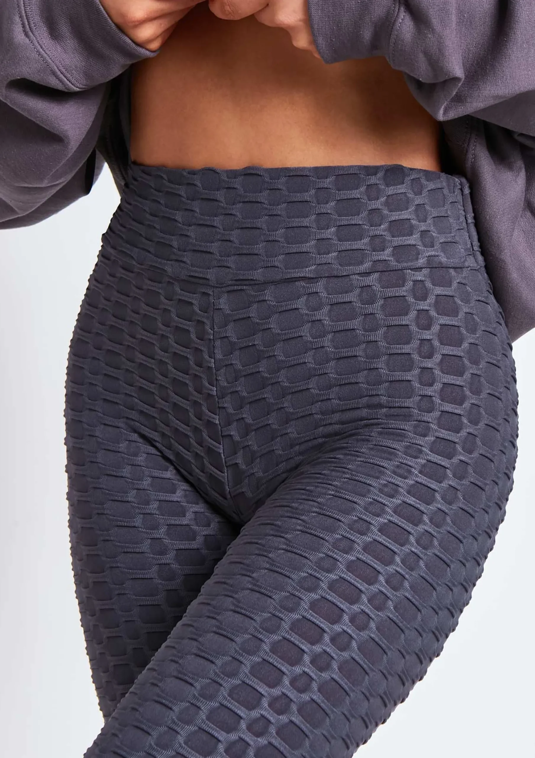 Flash Sale Ayvia Grey Premium Waffle Active Ruched Bum Leggings Women Leggings
