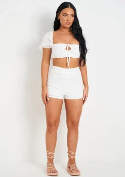 Azariah White Broidery Crop Top^Missy Empire Best Sale