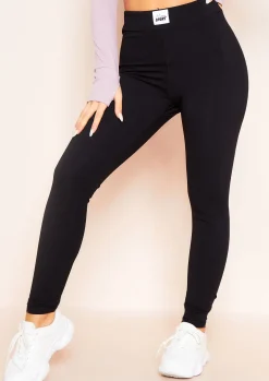 Online Bella Black Missy Sport Tab Logo Thick Gym Leggings Women Leggings