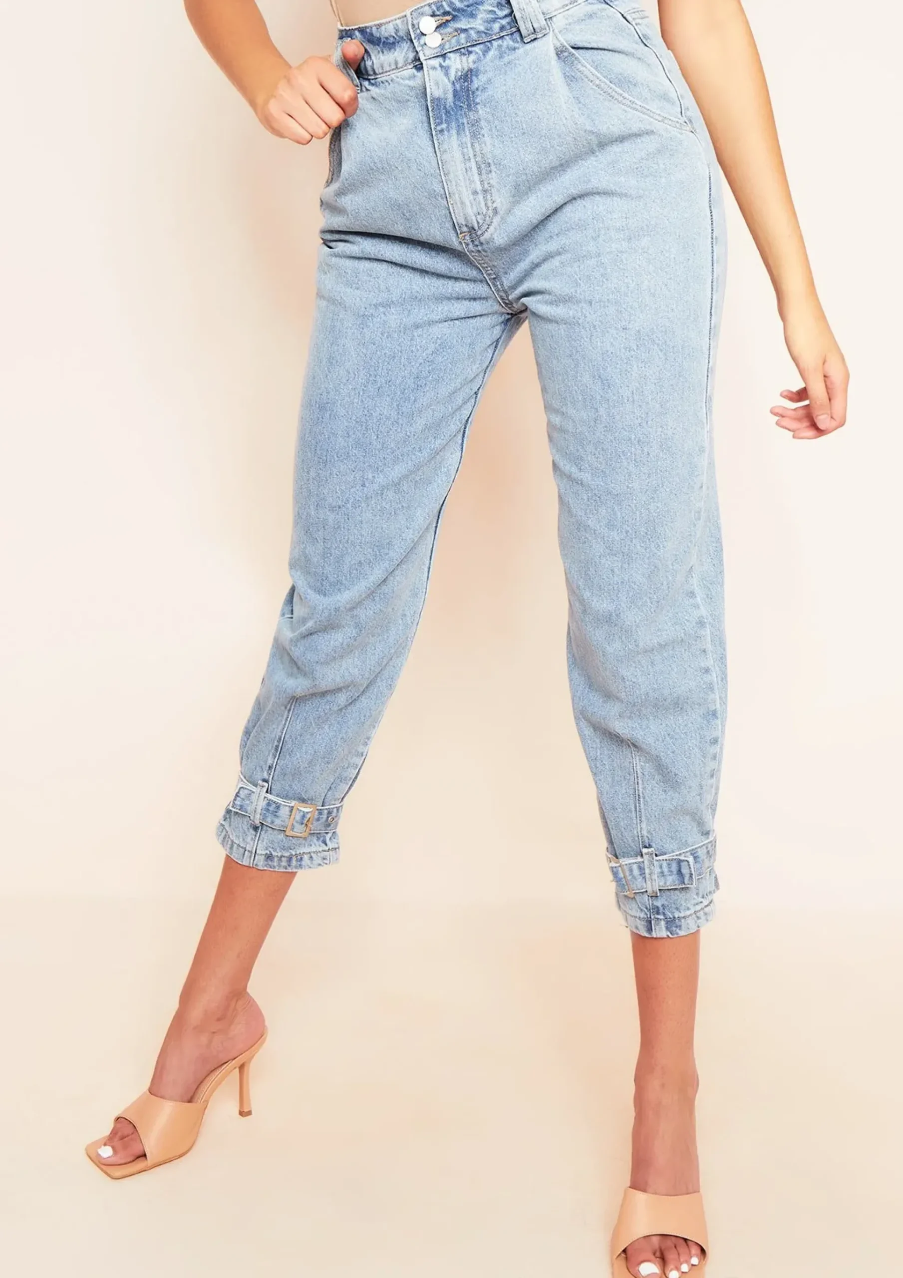 Bella Buckle Mid Wash Denim Jeans^Missy Empire Best