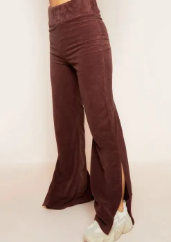 Best Belle Chocolate Velour Split Hem Joggers Women Tracksuits