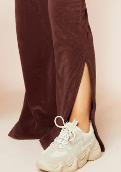Best Belle Chocolate Velour Split Hem Joggers Women Tracksuits