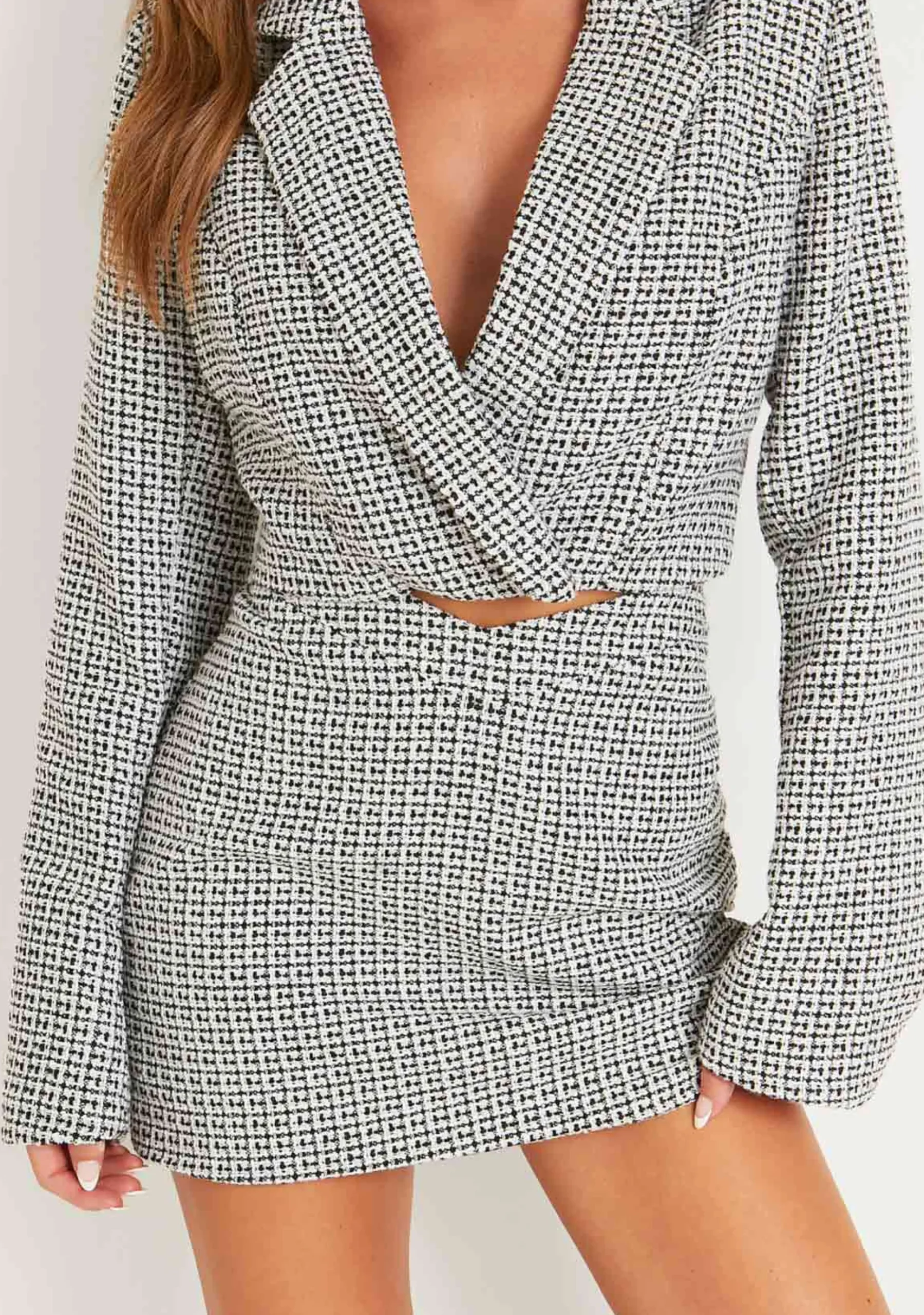 Blair Black Tweed Tailored Cropped Blazer^Missy Empire Shop