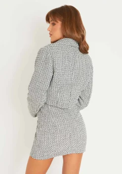 Blair Black Tweed Tailored Cropped Blazer^Missy Empire Shop