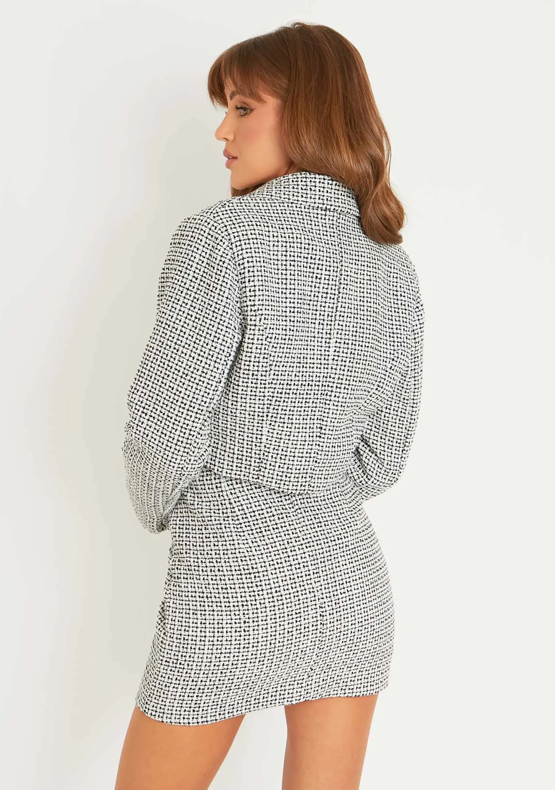 Blair Black Tweed Tailored Cropped Blazer^Missy Empire Shop
