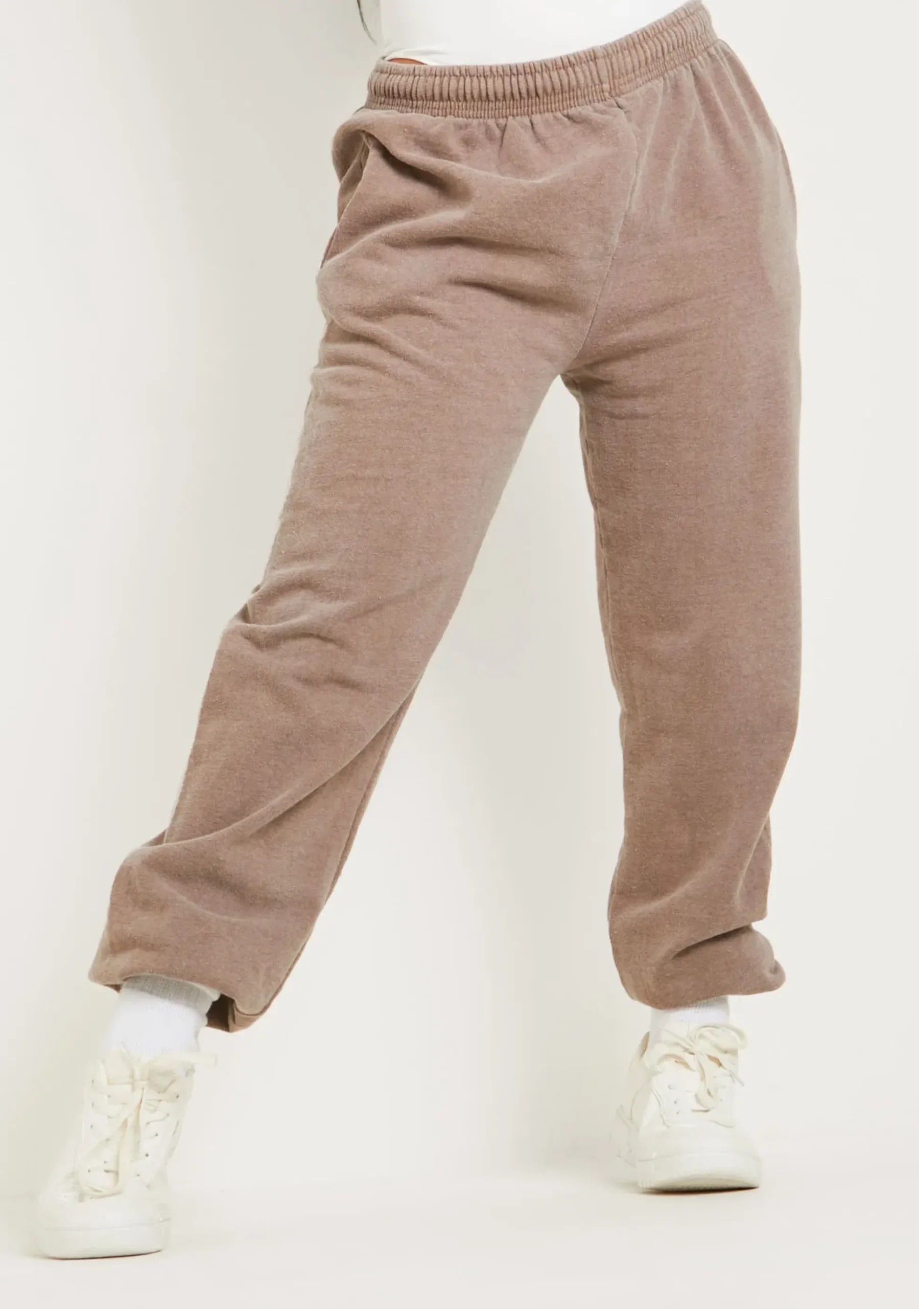 Best Blake Mocha Washed Casual Joggers Women Tracksuits