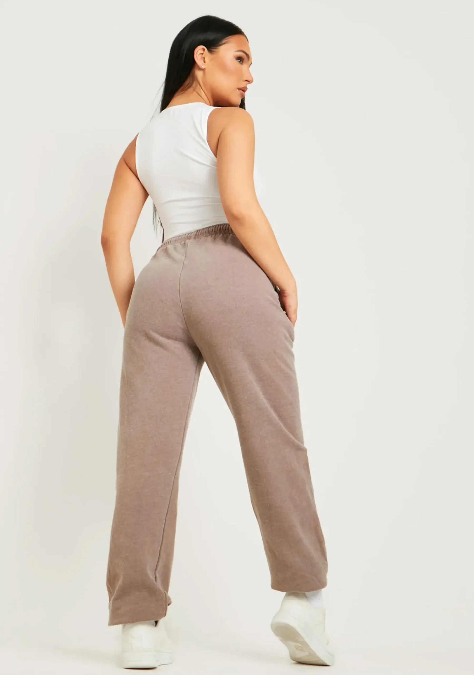 Best Blake Mocha Washed Casual Joggers Women Tracksuits
