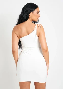 Best Brielle White Cut Out Tie Detail Mini Dress Women Dresses
