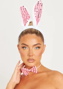 Clearance Cady White 3Pc White Fluffy Bunny Costume Set Women Hair Accessories