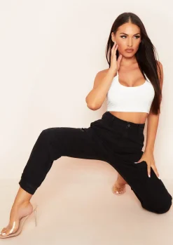 Cara Ivory Ruched Slinky Halterneck Crop Top^Missy Empire Fashion