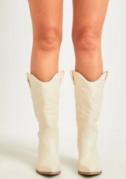Outlet Carmella Beige Cowboy Boots Women Boots