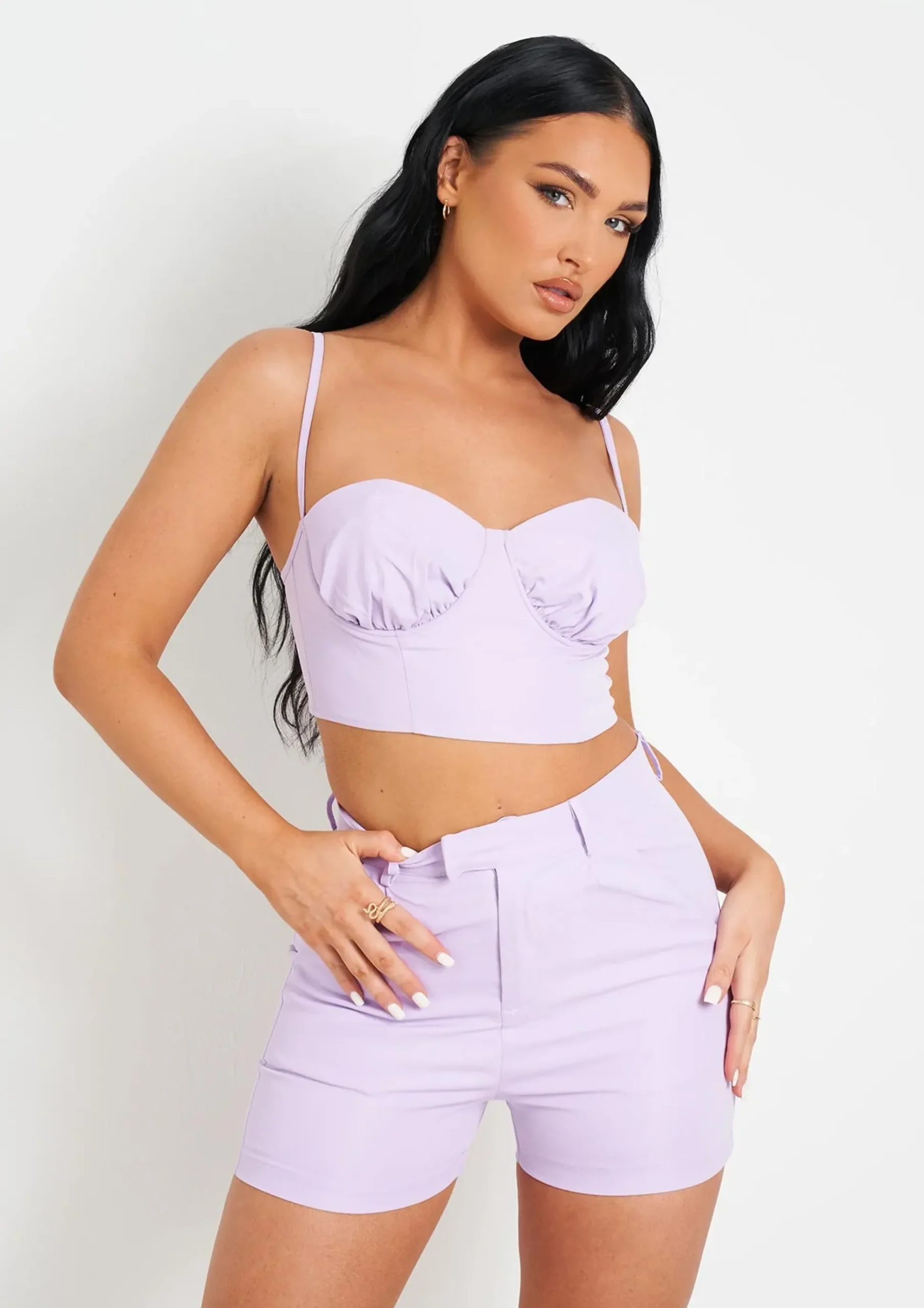 Carmen Lilac Tailored Bralet^Missy Empire Fashion
