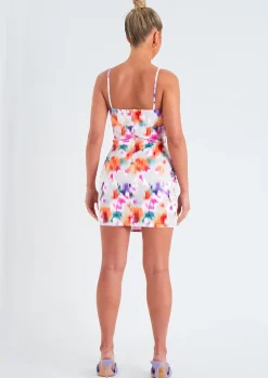Hot Carrie Abstract Print Mini Dress Women Dresses